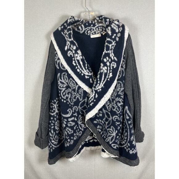 Anthropologie Sleeping On Snow Open Front Cardigan Sweater Wool Blend Boho Sz XL - Picture 3 of 11